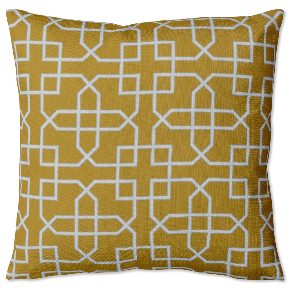 Hampton Trellis Indoor Outdoor Cushion 646306 by Sanderson in Ochre